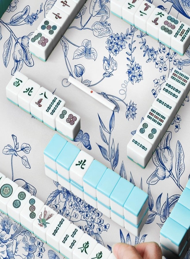 molovsiny Mahjong Mat for Table, Durable Mahjong Table Cover with Unique Design, Premium Mahjong Accessories, Perfect Mahjong Gifts for Women, Game Mat for Mahjong and Board Game Enthusiasts (Blue Reverie) - Image 4